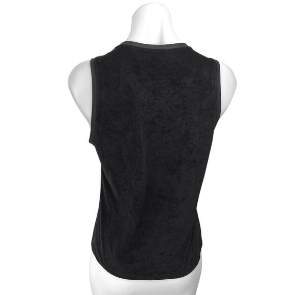 James Perse Black Velvet Velour Sleeveless Cami Camisole Shirt Tank Top Size 1 - Picture 2 of 4